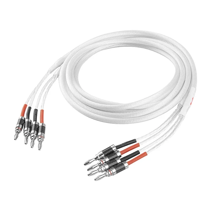 TODN одна пара HIFI посеребренный акустический кабель Hi-end 7N OCC акустический провод для систем Hi-Fi Y разъем типа «банан» акустический кабель