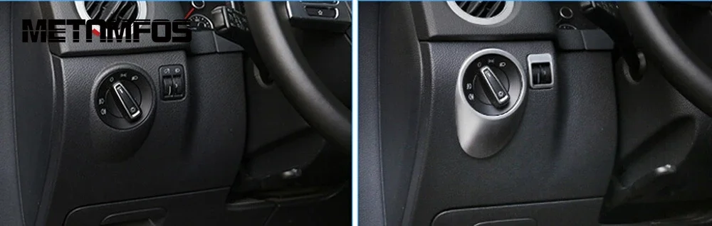 For Volkswagen Tiguan 2007-2014 2015 Matte Head Light Lamp Control Switch Cover Trim Molding Interior Accessories Car Styling