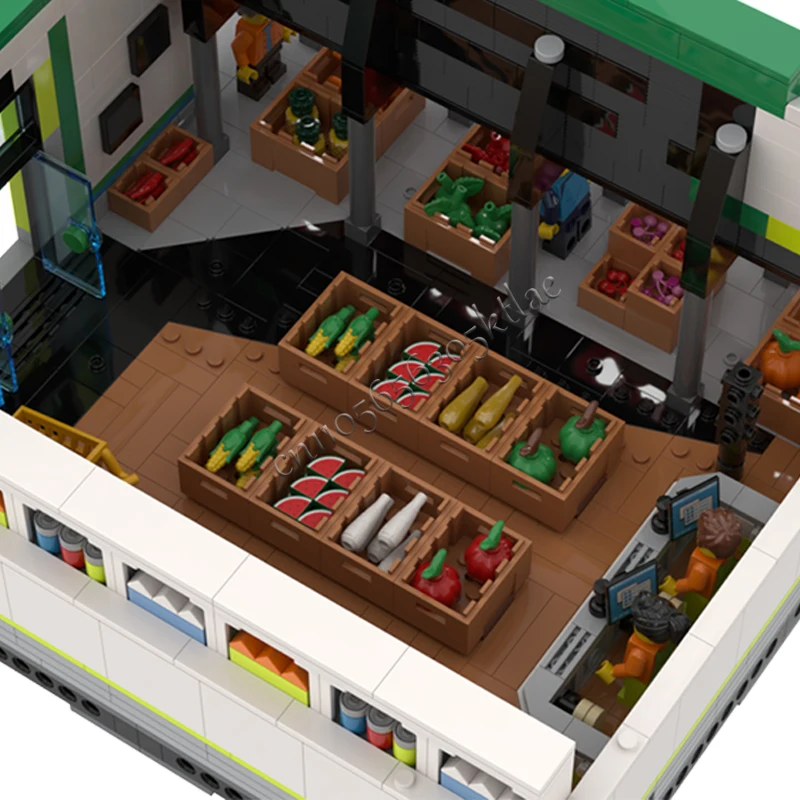 1322 PCS Bau Bauernmarkt MOC Anpassen Modulare Baustein Modell Pädagogisches Kreative DIY Montage Spielzeug Geschenk