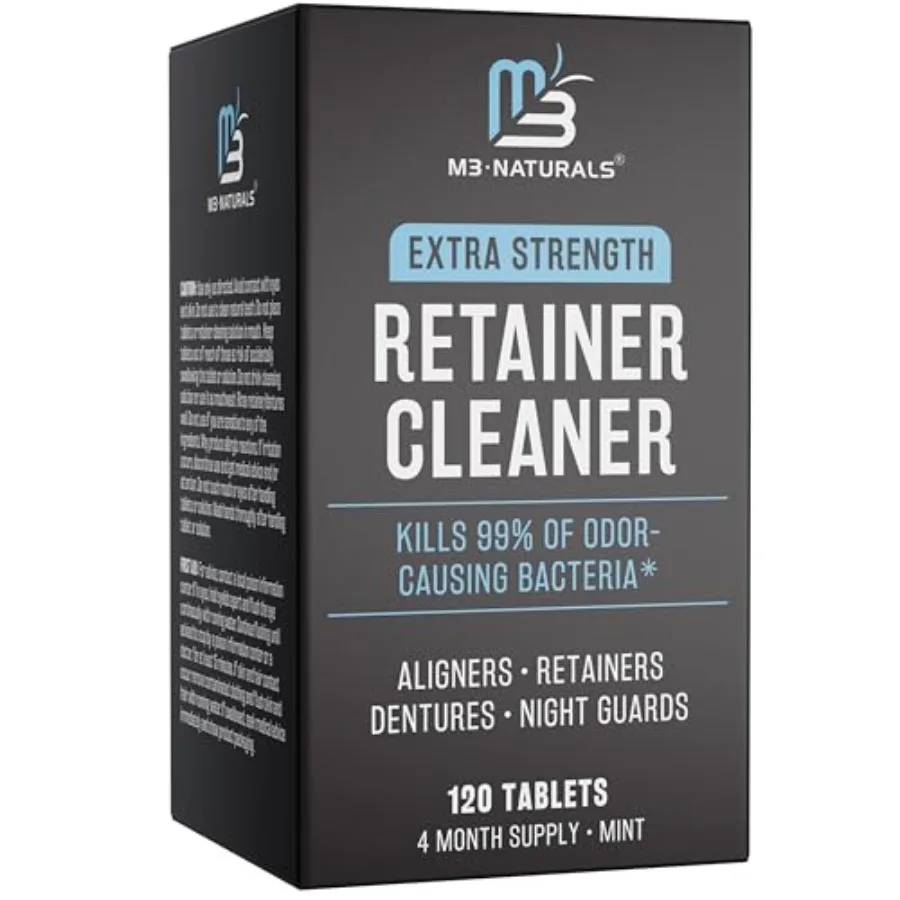 

Retainer Cleanser Tablets Invisalign Cleaner, Removes Odors Discoloration Stains and Plaque 4 Month Supply Denture Cleansers Re