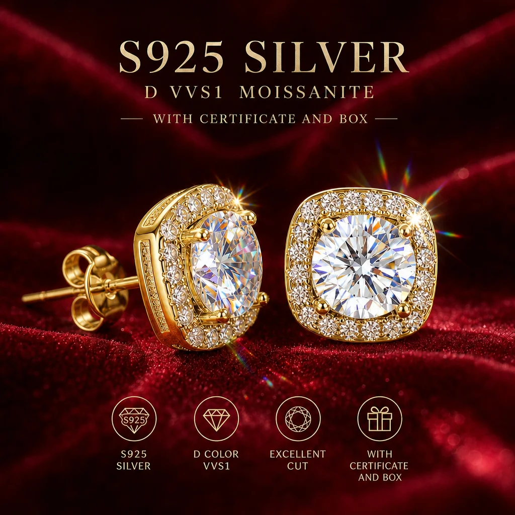 Roségoldfarbene D VVS 18K Gold 1,0ct Moissanit-Ohrringe 925 Silber Mit GRA-Zertifikat Modischer Stil Besteht Diamanttest mit Teststift – Detail 6