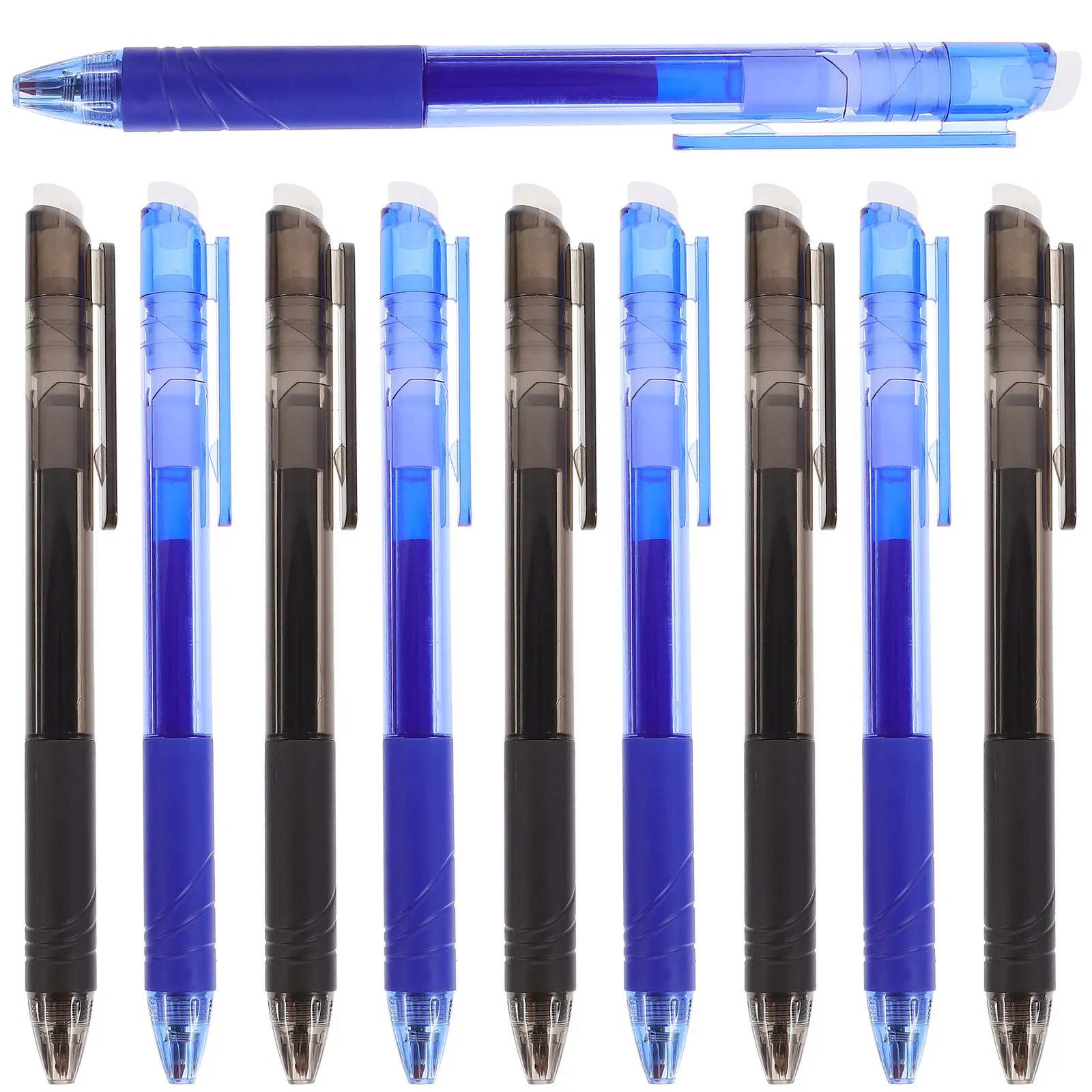 

10Pcs Temperature Sensitive Erasable Pens Fast Drying Ink No Smudge Erase with Friction Comfort Grip Writing Tools Bulk