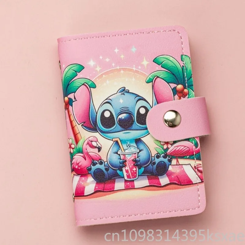 Держатель для карт Disney Stitch для удостоверений личности и банковских карт, многофункциональный мультяшный дизайн для женщин, девочек и детей, ежедневное использование, путешествия, школа
