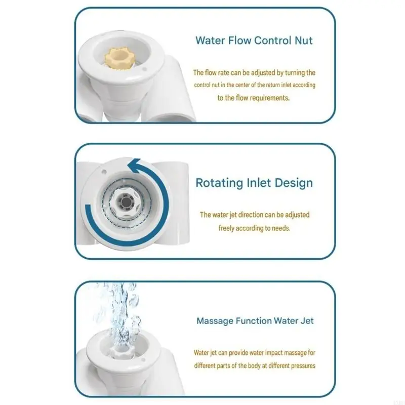 Pool Massage Jet Nozzle With High Efficiency Water Flows Powerful Water Flows 4XBB