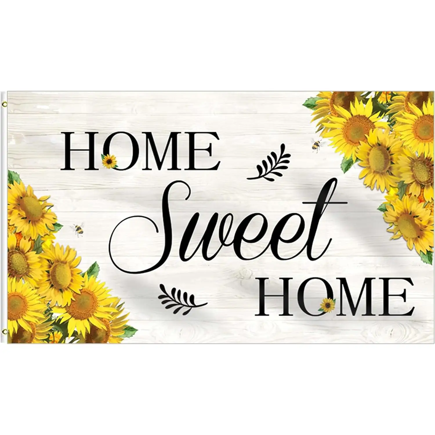 Home Sweet Home Sunflower Flag Bee Spring Summer Farmhouse Party Supplies Backdrop House Flag for Seasonal Holiday Party