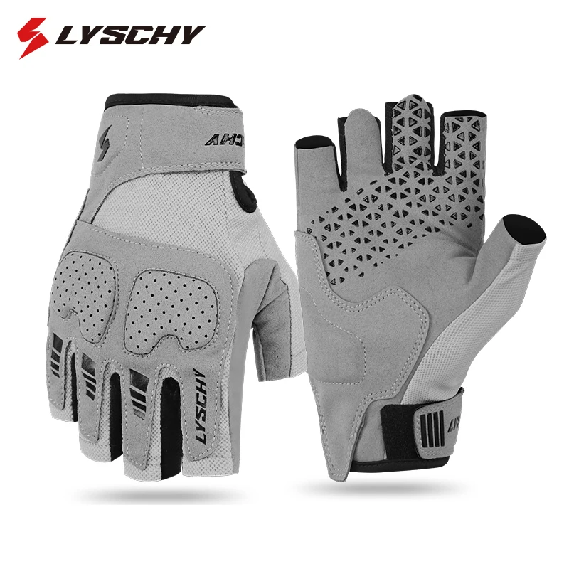 lyschy-ハーフフィンガーオートバイグローブ軽量夏通気性バイクグローブ男性女性落下防止防風バイカーグアンテス