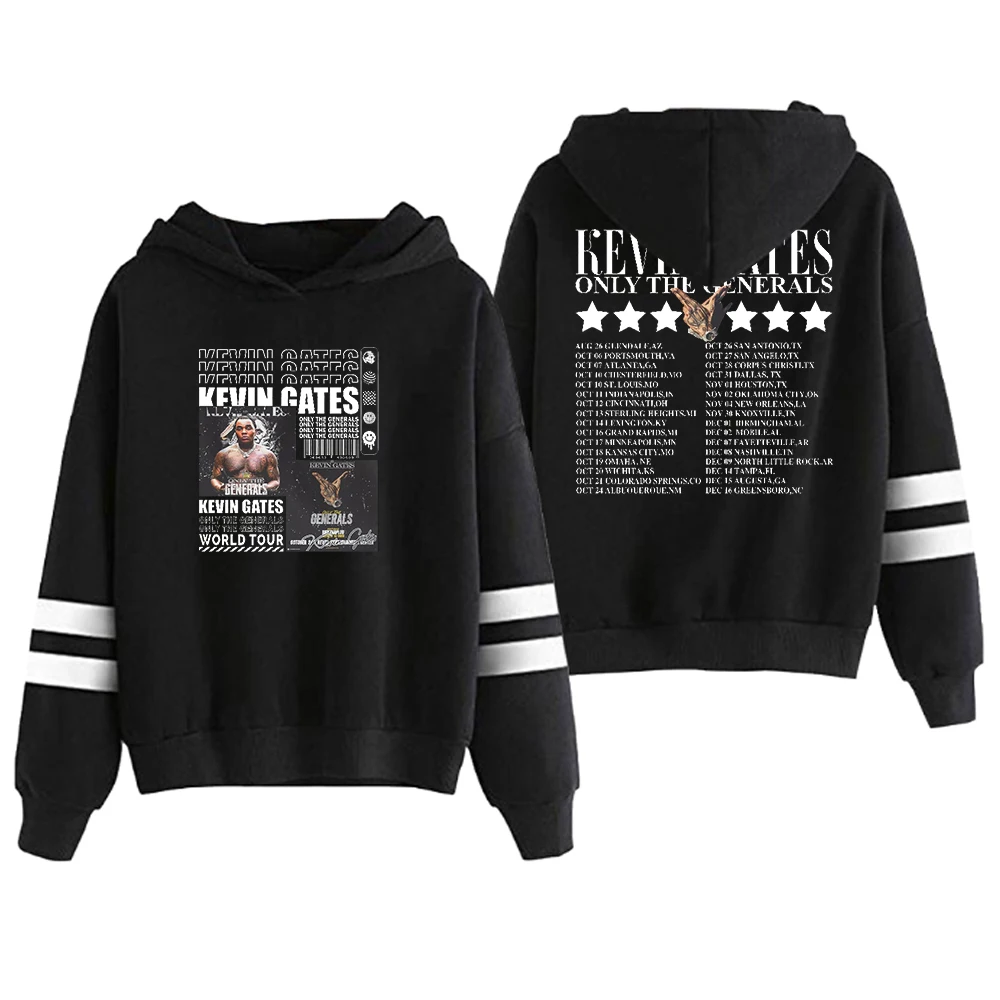 

Kevin Gates Only The Generals Tour Hoodie Pocketless Parallel Bars Sleeve Streetwear Men Women Hooded Sweatshirt Hip Hop Clothes