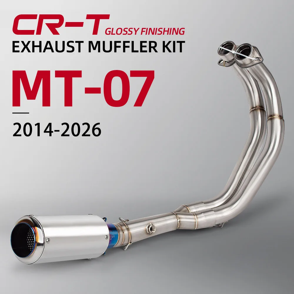 

Выхлопная система Escape Motorcycle: передняя труба, глушитель CR-T (Slip-On) для Yamaha R7, MT07, FZ07, XSR700 2014-2026