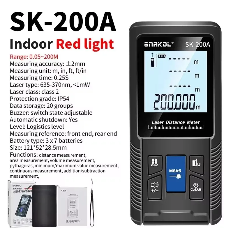 SNAKOL Laser-Entfernungsmesser - Digitales Messgerät 40m/50m/70m/100m/120m Distanzmesser Entfernungsmesser