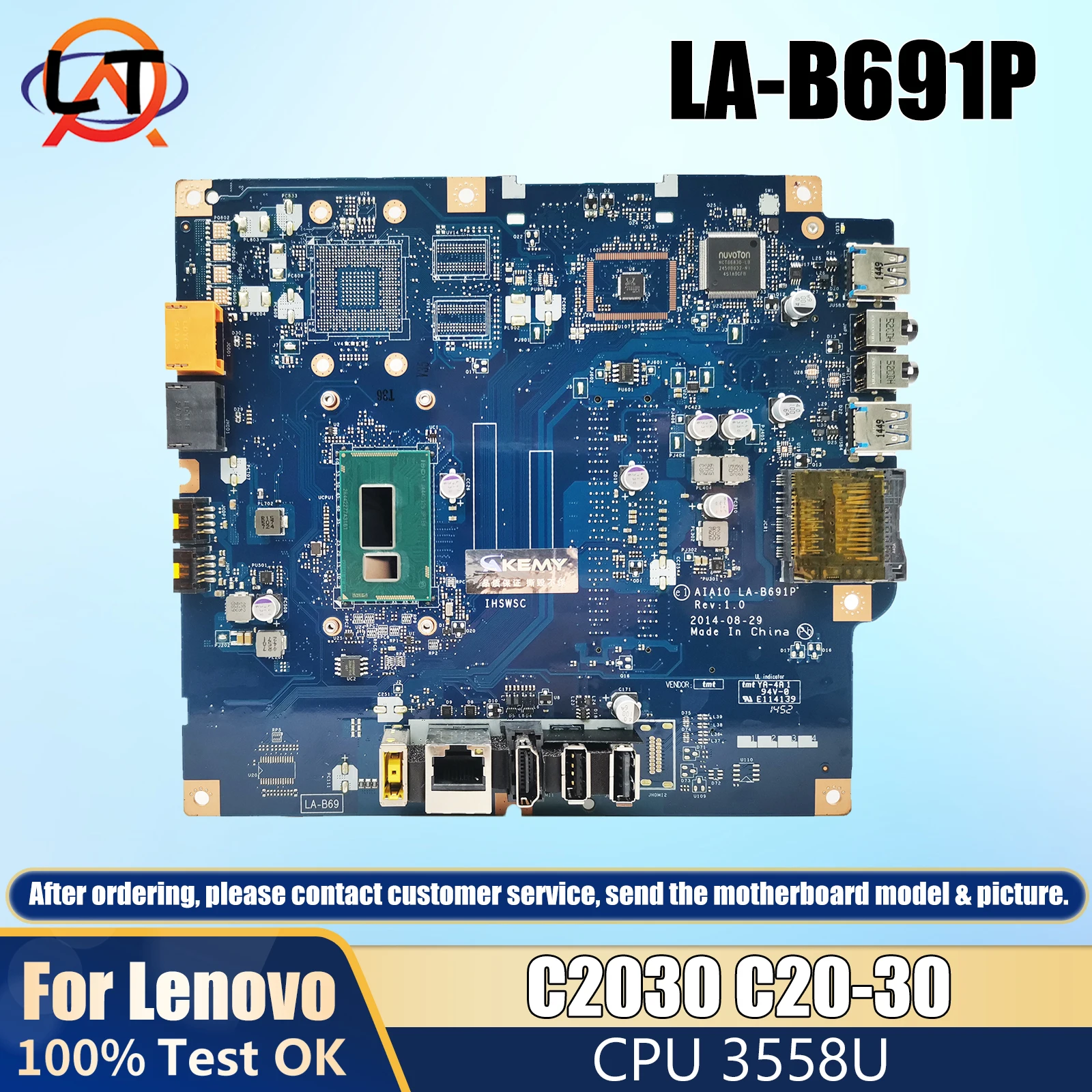 AIA10 LA-B691P For Lenovo C2030 C20-30 Laptop Motherboard with CPU 3558U Fully tested