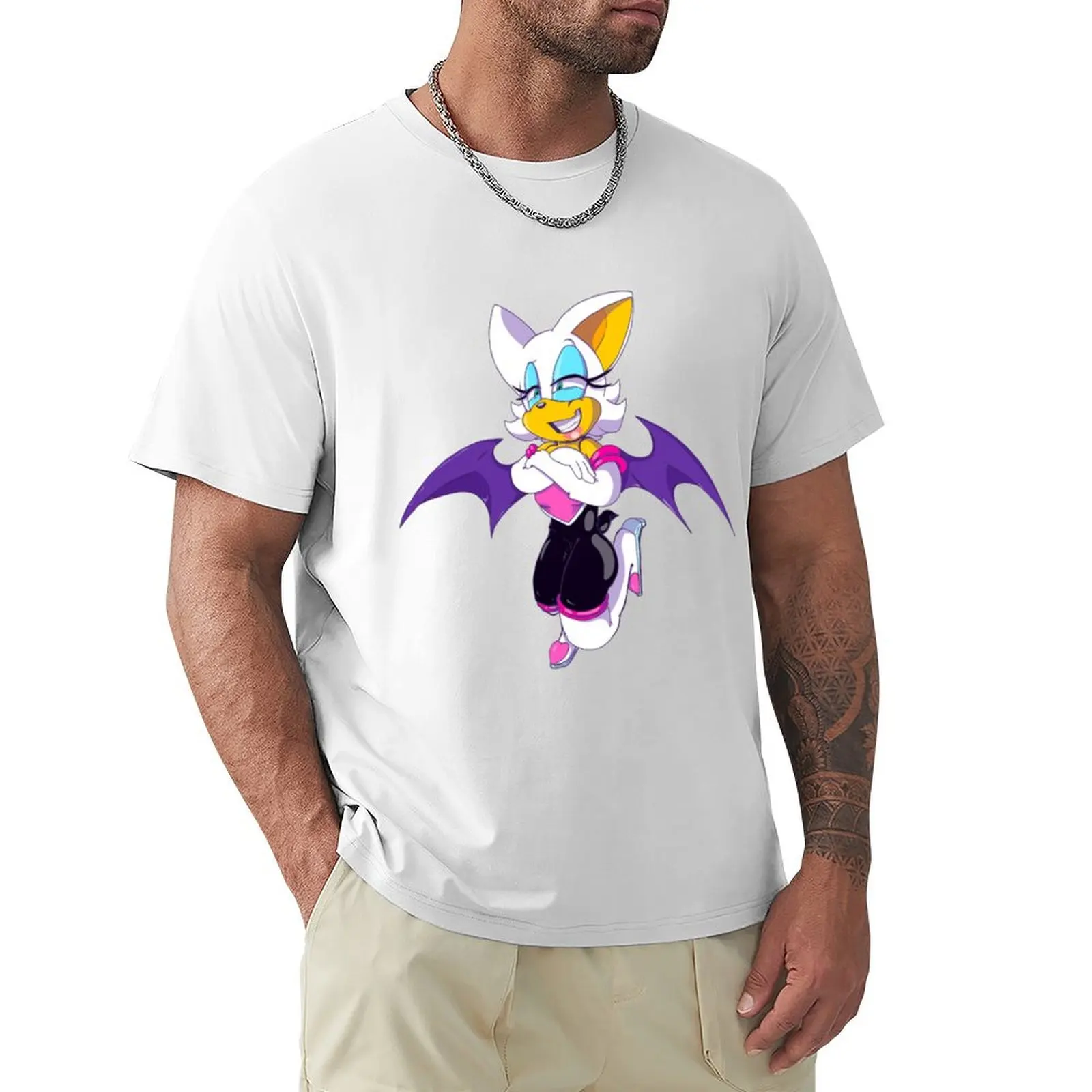 Rouge the Smug Bat T-Shirt anime boys whites quick drying anime clothes mens white t shirts