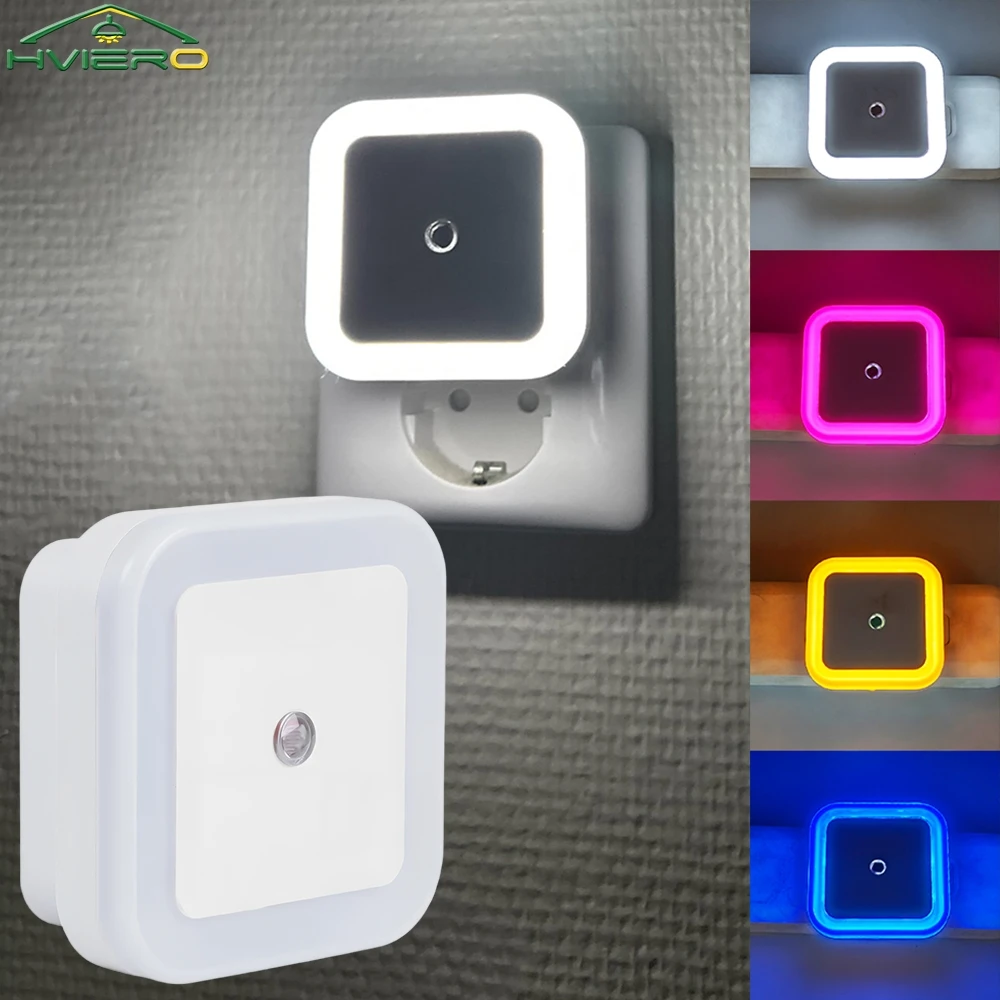

LED Wireless Sensor Night Light EU US Plug Mini Square For Baby Children Living Room Bedroom Corridor Lighting Lamps