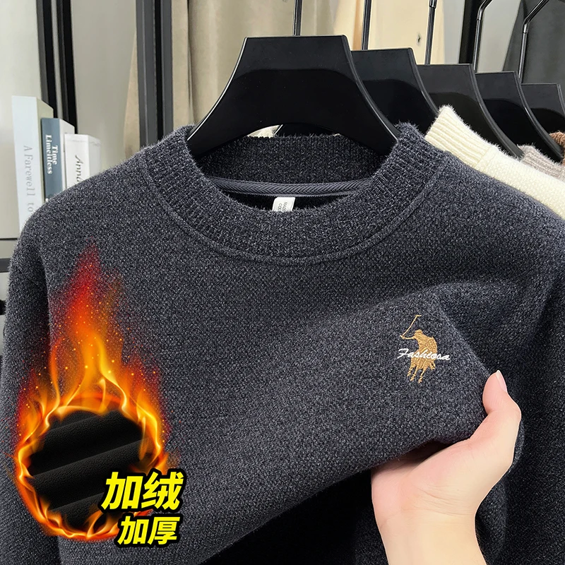 الخريف والشتاء غير بيلينغ فرو المنك وهمية اثنين من البلوزات الرجالية مع سترة سميكة الدافئة متماسكة #1