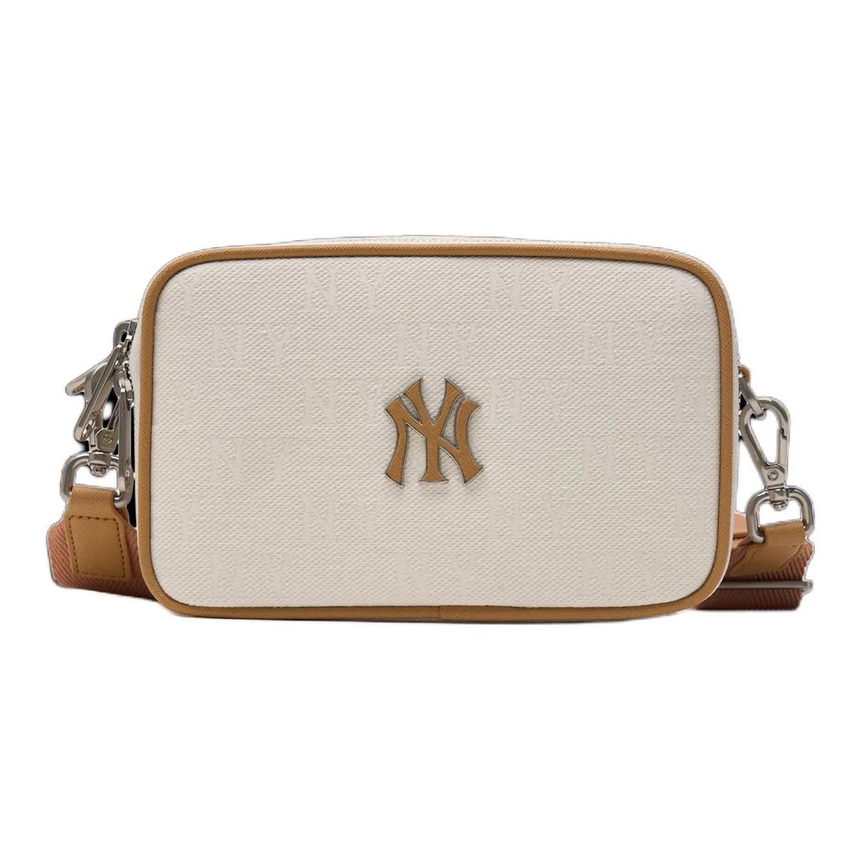 MLB New York Yankees Bolsa de ombro de poliéster Bolsa crossbody unissex creme escuro 3ACRS014N-50CRD