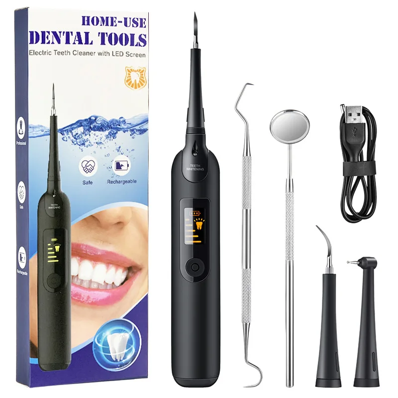 Electric Teeth Whitening Kit ultrasound Dental Scaler Mouth Mirror Oral Care For Teeth Tartar Calculus Stains Remover Cleaner