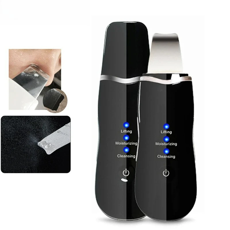 초음파 딥 페이스 클리닝 머신 스킨 스크러버는 먼지 블랙헤드를 제거하고 반점과 주름을 줄여줍니다. 얼굴 미백 리프팅