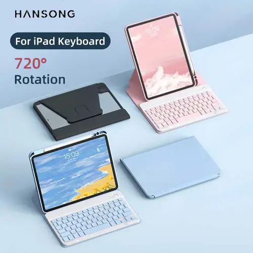 Funda con teclado magnético para iPad Pro 11 Air 4/5 10,9 10,5 10,2 9/8/7a generación cubierta transparente con teclado y ratón