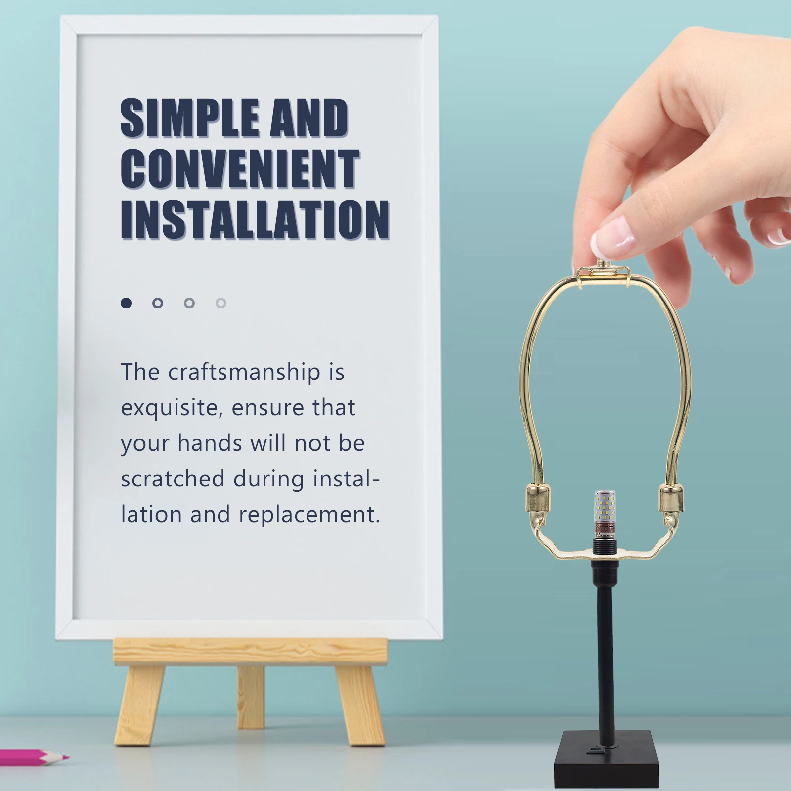 

2pcs Lamp Shade Accessories Harp Shape Bracket Detachable Holder Desk Adjustable Height Kit Bottle Shade Base Adapter