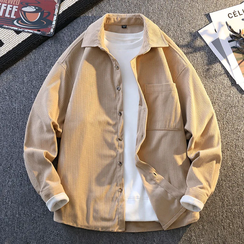 

Long Sve Casual irt Thin Youth Men's Faion Spring Autumn New Sle Korean Version Button down irt Outerwear Coat