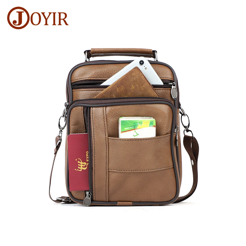 

JOYIR Genuine Leather Men's Shoulder Bag Trendy Casual Crossbody Bags for Male Messenger Sling Bags Fashion Satchel Bag Handbag