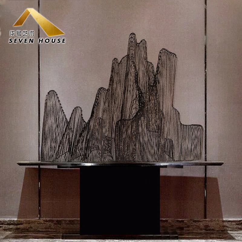 Rockery metal sculpture ornaments Hotel club living room model room large abstract porch desktop decoration crafts