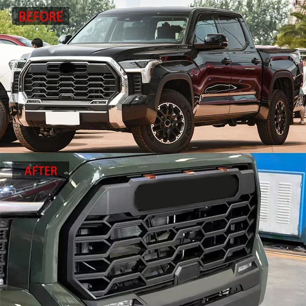 LED Front Racing Facelift Radiator Grilles Upper Bumper Grill Modified with light For Toyota TUNDRA  2022+