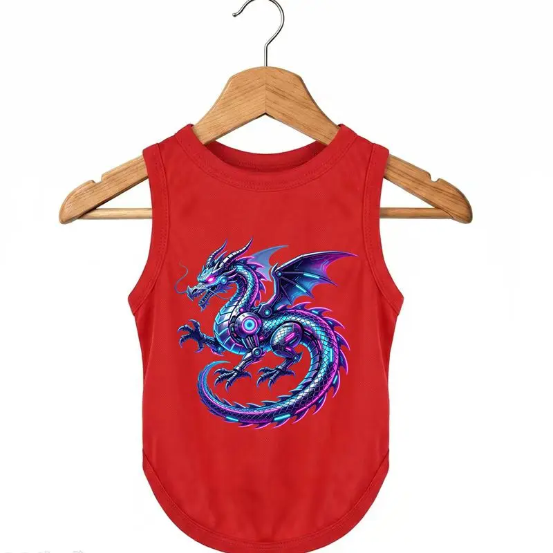 

Cyberpunk Dragon Dog Vest, Summer Quick Dry Breathable Pet Tank Top