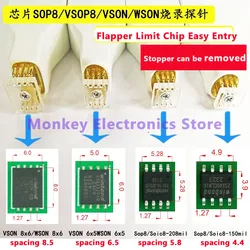 Sioc8 Sop8 for wsonvson chip download burn write probe spring needle flash eeprom chip burner cable QDFN8 WSON8 VSop8/VSoic8