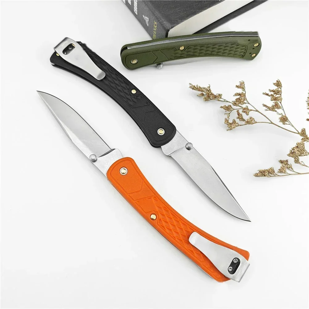 3 Colors BK 110 Slim Folding Hunting Pocket Knives 440C Blade Nylon Fiber Handle Tactical Survival EDC Camping Outdoor Tools