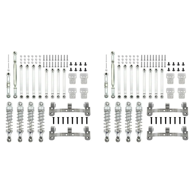 B05C-2 Set Metall Lenkung Link Stange Zugstange Montieren Stoßdämpfer Set Für MN D90 MN-90 MN99S 1/12 RC Auto Upgrade Teile,3