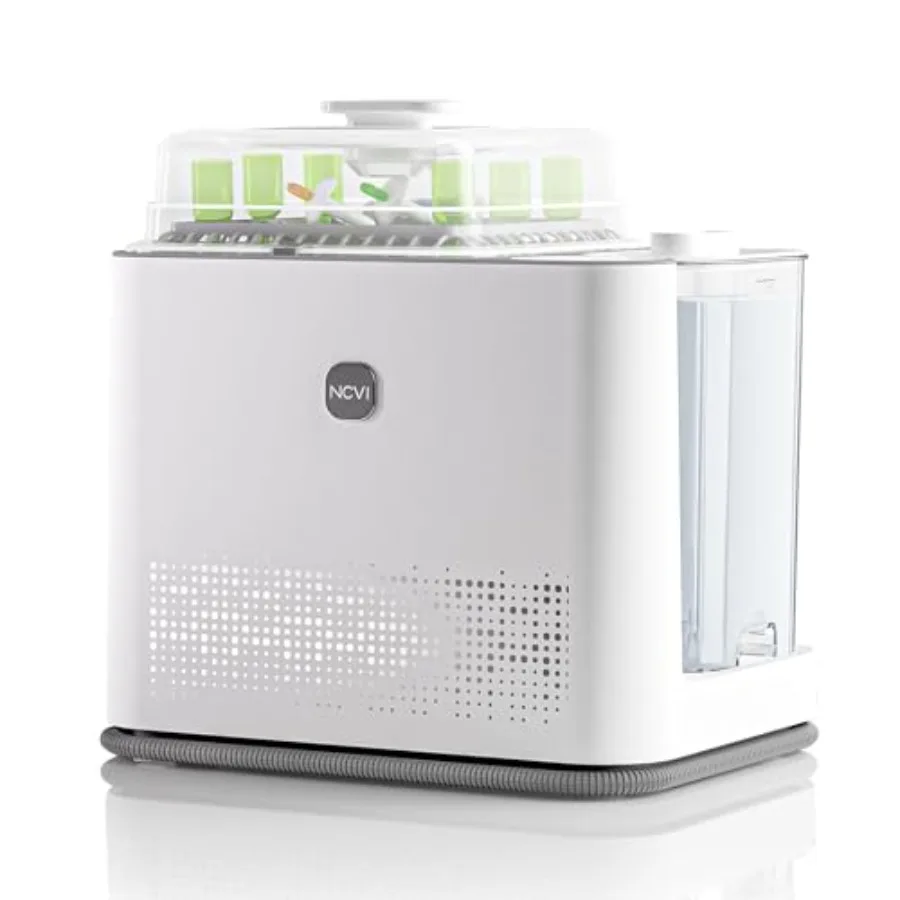 

Baby Bottle Washer Sterilizer and Dryer for Newborn Care: Stainless Steel White Hospital-Grade Steam Sanitizing with 19/41min C