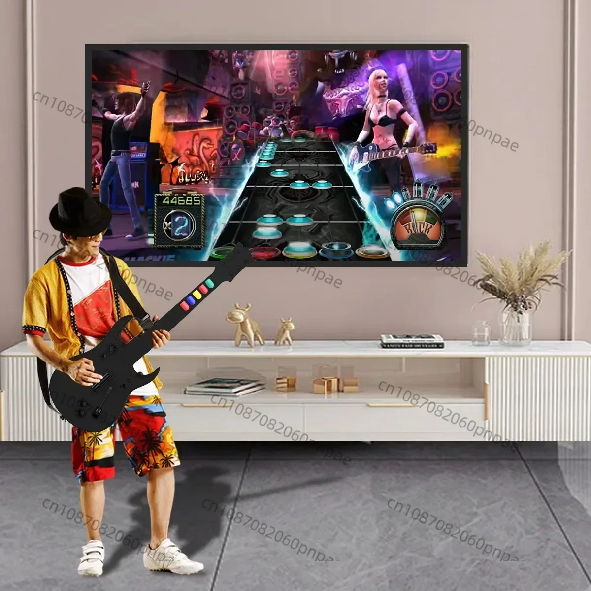 Guitar Hero Game Wireless Gaming Controller Guitar Hero Rock Band 2.4 G Remote Guitar Handle Console Gamepad 5Key for PC PS3 PC