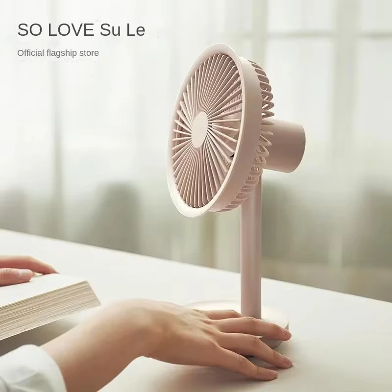 مروحة صغيرة لسطح المكتب SOLOVE F5، مراوح قائمة محمولة من النوع C، قابلة لإعادة الشحن عبر USB بقدرة 4000 مللي أمبير في الساعة، طاولة مكيف هواء سهلة الحمل