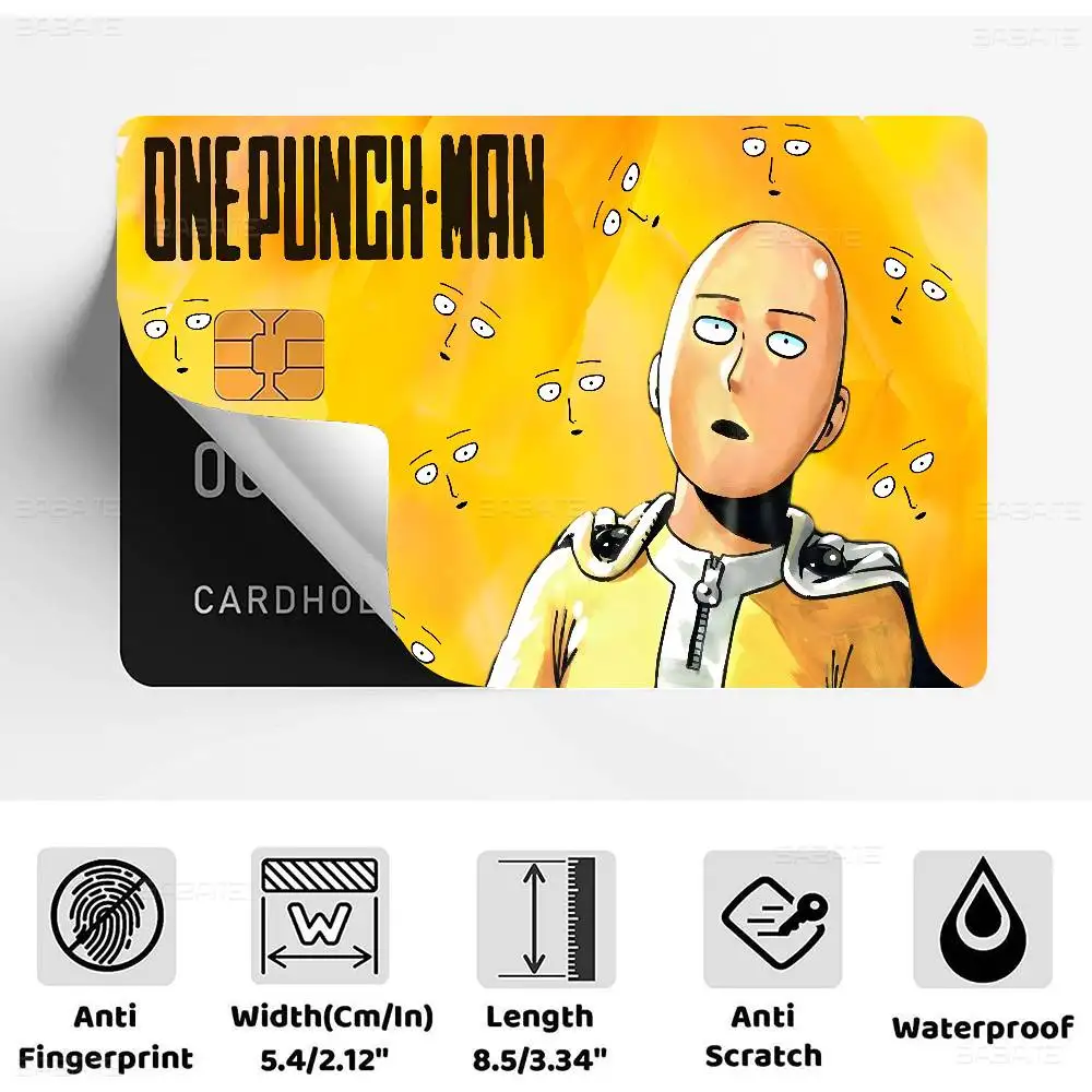 One-Punch Man Anime Anmie Sticker Film Skin Cover for Credit Card Debit Bank Card Front