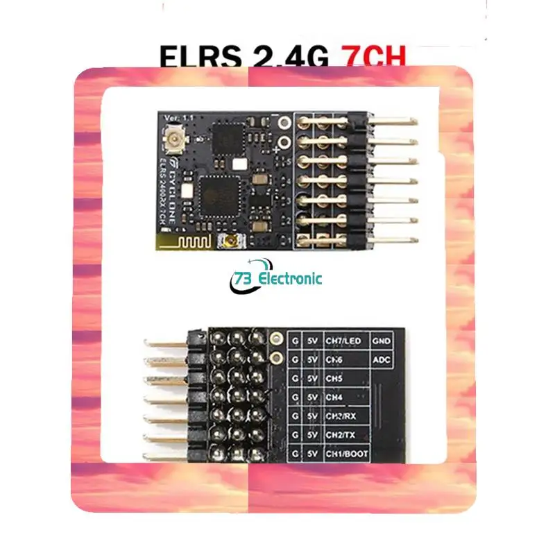 تسليم 24 ساعة ELRS 2.4G 7CH PWM استقبال Expresslrs RX 2400RX PWM/CRSF بروتوكول لطائرة RC FPV بدون طيار الثابتة الجناح كوادكوبتر