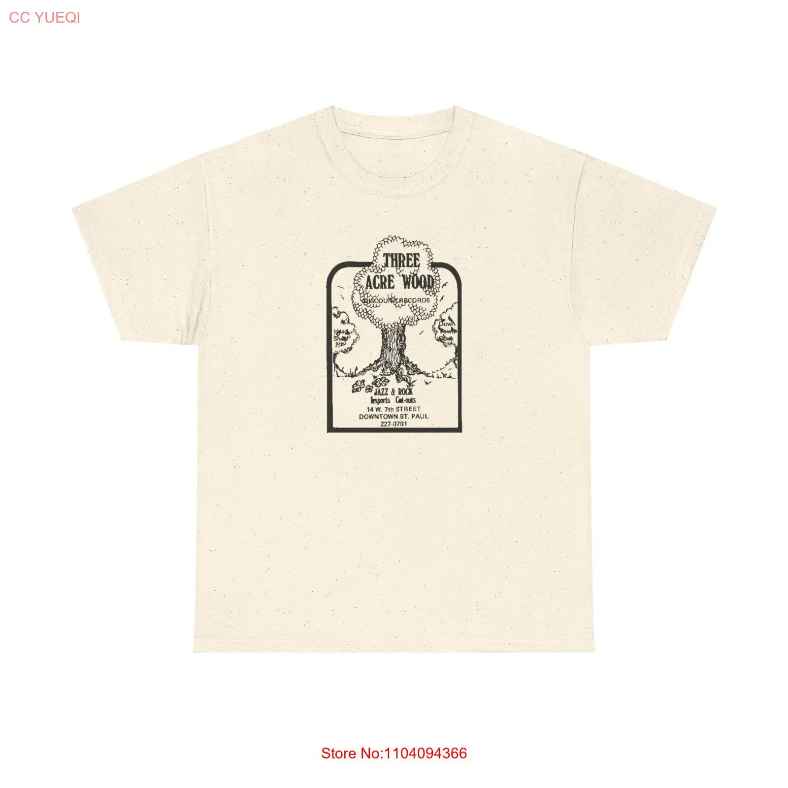 Retro Record Store T-Shirt Three Acre Wood Head Shop St Paul Neu mit Etikett S-5XL