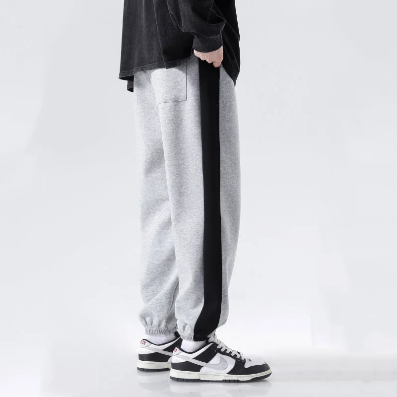 Fashion Summer Quick Drawing Loose Straight Pants Men Panelled Elastic Waist Sports Drawstring Pockets Casual Versatile Trousers