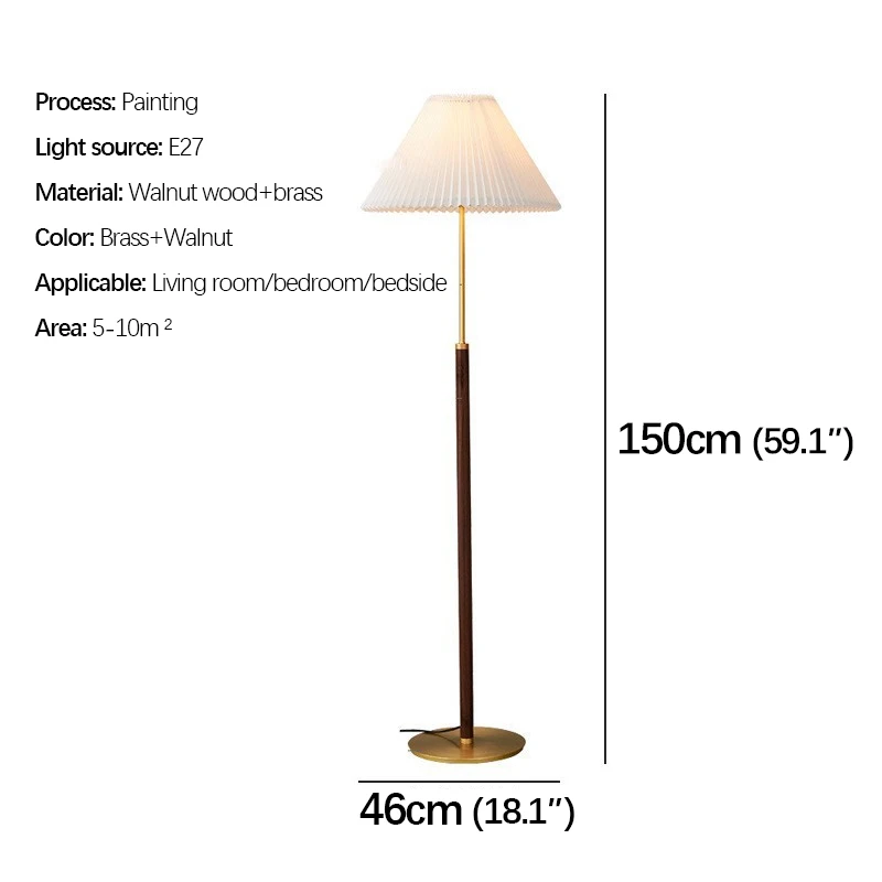 BELLE Nordic Retro Floor Lamp Modern Family Living Room Bedroom Golden Creative LED Decorative Standing Light