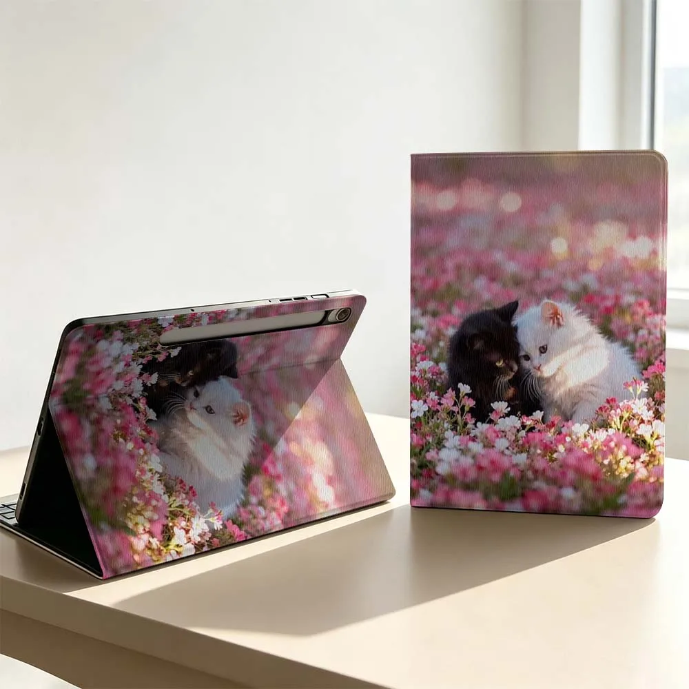 Cute Couple Cats For Samsung Galaxy Tab S11 S10 S9 S8 S7 S6 A9 A8 A11 Lite FE Plus Pen Tray Tablet Case Soft
