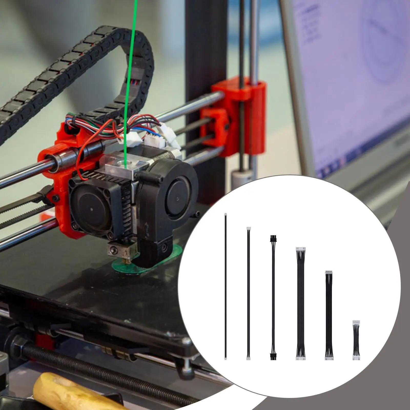 

6-компонентные аксессуары для 3D-принтеров Кабель для принтера Многофункциональный Простота установки