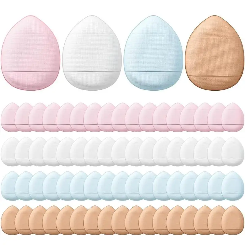 72 szt. Finger Powder Puff Mini gąbka do makijażu miękkie zastosowanie do podkładu puder do twarzy zestaw do oczu korektor naprawa krem narzędzie do makijażu