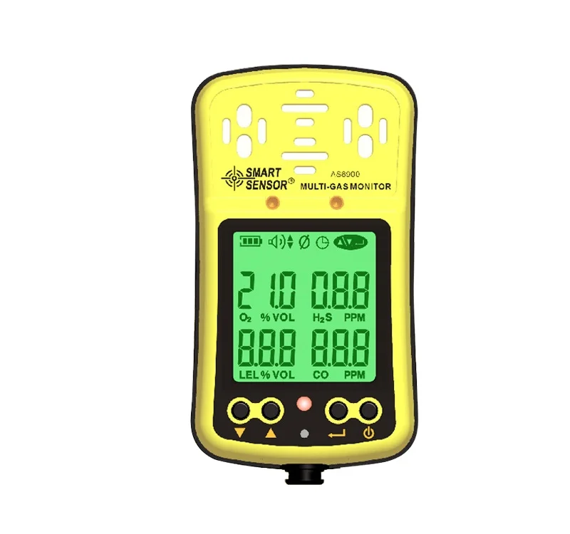 

High Sensitive Sensor Probe CO O2 H2S Combustible Gas 4 es In 1 Detector Multi Analyzer AS8900