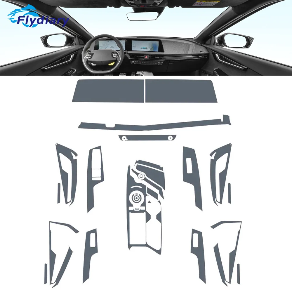 For KIA EV6 2023 Car interior Center console transparent TPU Paint protective film Anti scratch sticker LCD screen PPF film