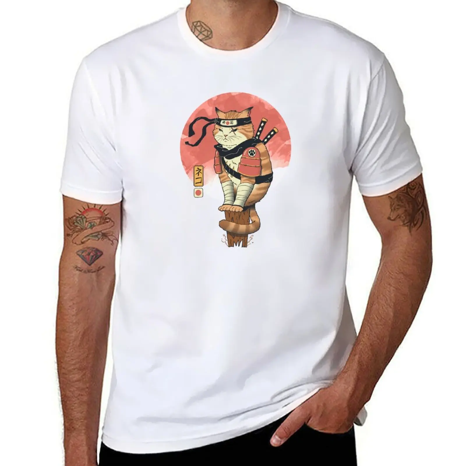 

Cat Shinobi T-Shirt Work Short Sleeve Cotton Top