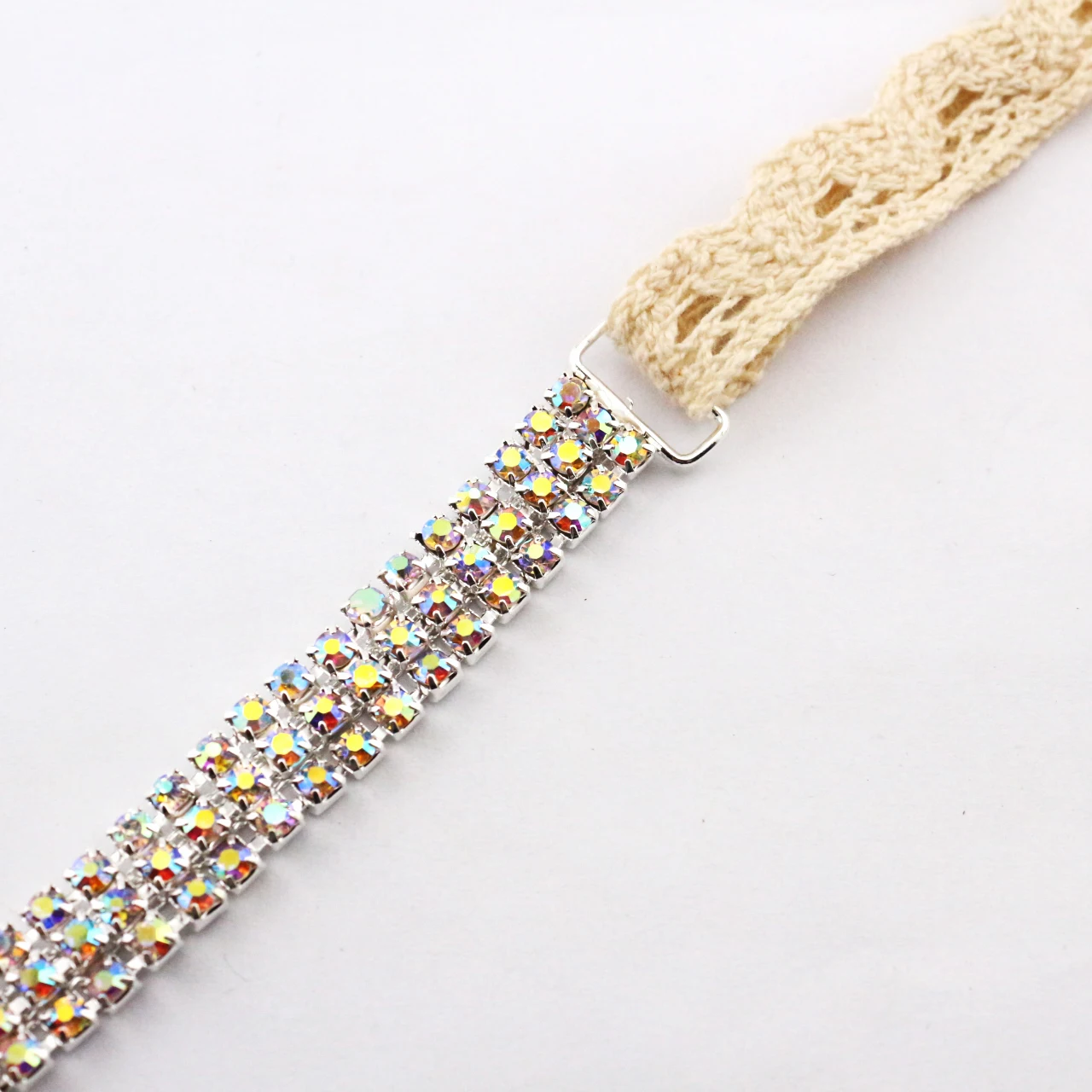NEW 10pc 3 Rows Charm Chain Connectors Bikini Buckle Reinforcement Of Flat Chains Metal Crystal Rhinestone Bikini Buckle Factory