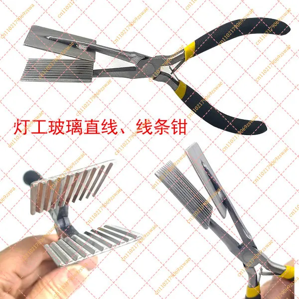 Lampworking Pliers for Iris Flower Pattern, Straight Line & Stripe Glass Shaping Tool for DIY