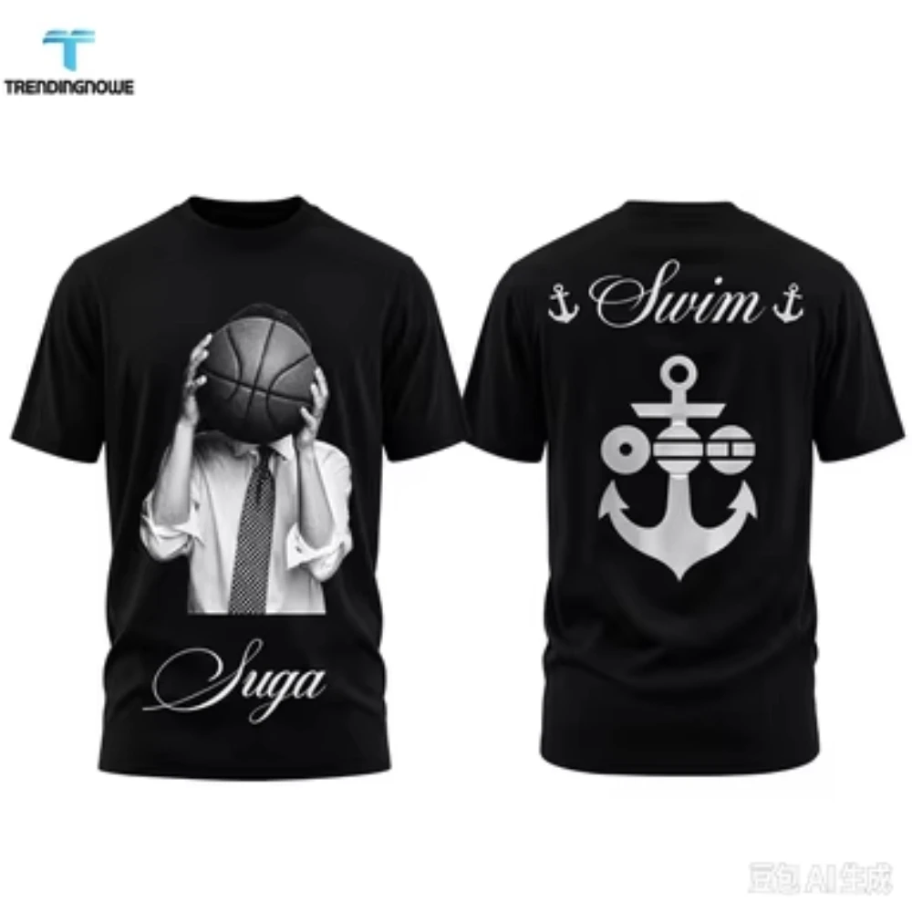 2026 Basketball Cover Face Portrait Graphic T Shirt Men Women Anchor Print Back Tee Casual Short Sleeve Streetwear Cotton Top