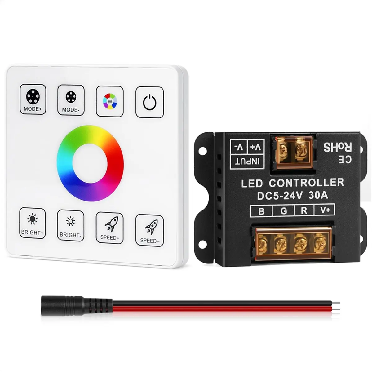 A40I  Touch Panel RGB LED Controller Kit, RGB LED Strip Lights Controller with Wireless Remote, for 5V 12V 24V 4-PIN