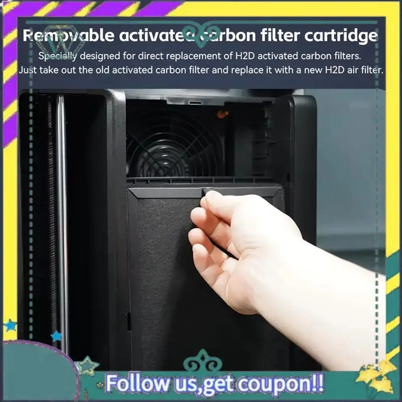 NEW 2Pcs For Bambu Lab H2D Air Filter  Activated Carbon Air Purifier Filter Replacement For 3D Printer Accessories