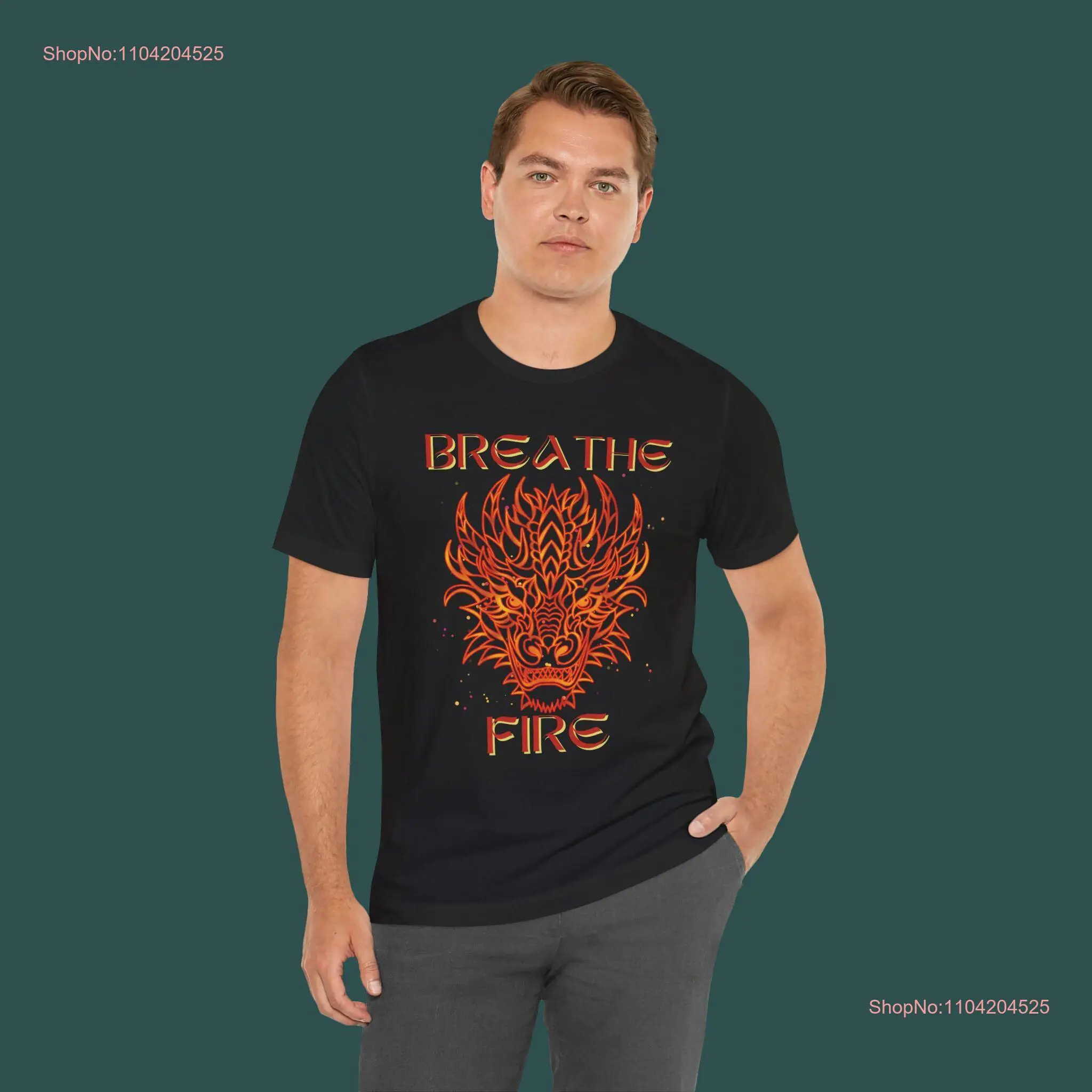 Breathe Fire Dragon Fantasy T Shirt  long or short sleeves